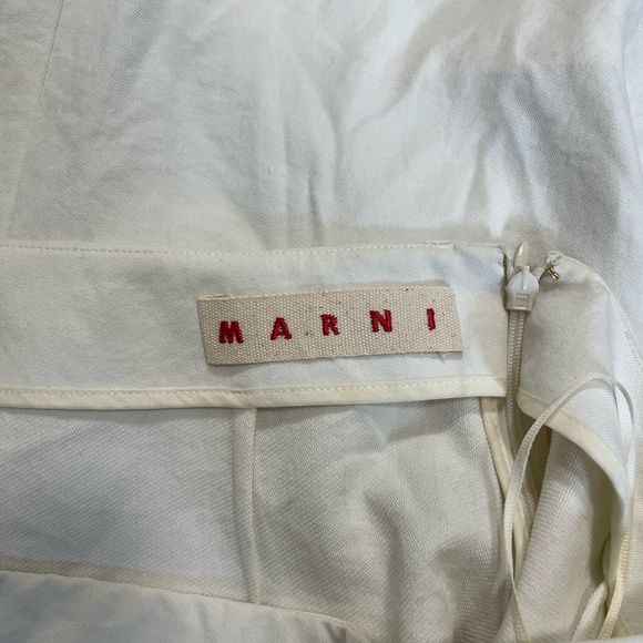 MARNI women’s size 42 “old money” aesthetic cream midi skirt with slit - Picture 4 of 5